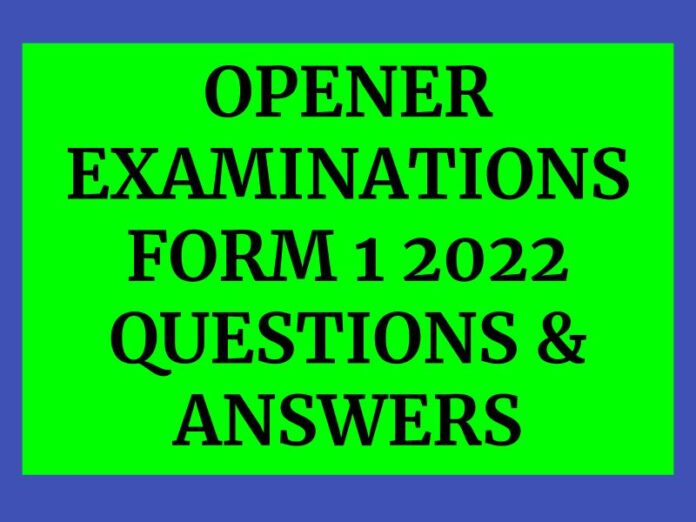 OPENER EXAMINATIONS FORM 1 2022