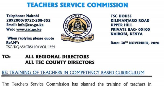 TSC CBC Training Schedule and Locations by County